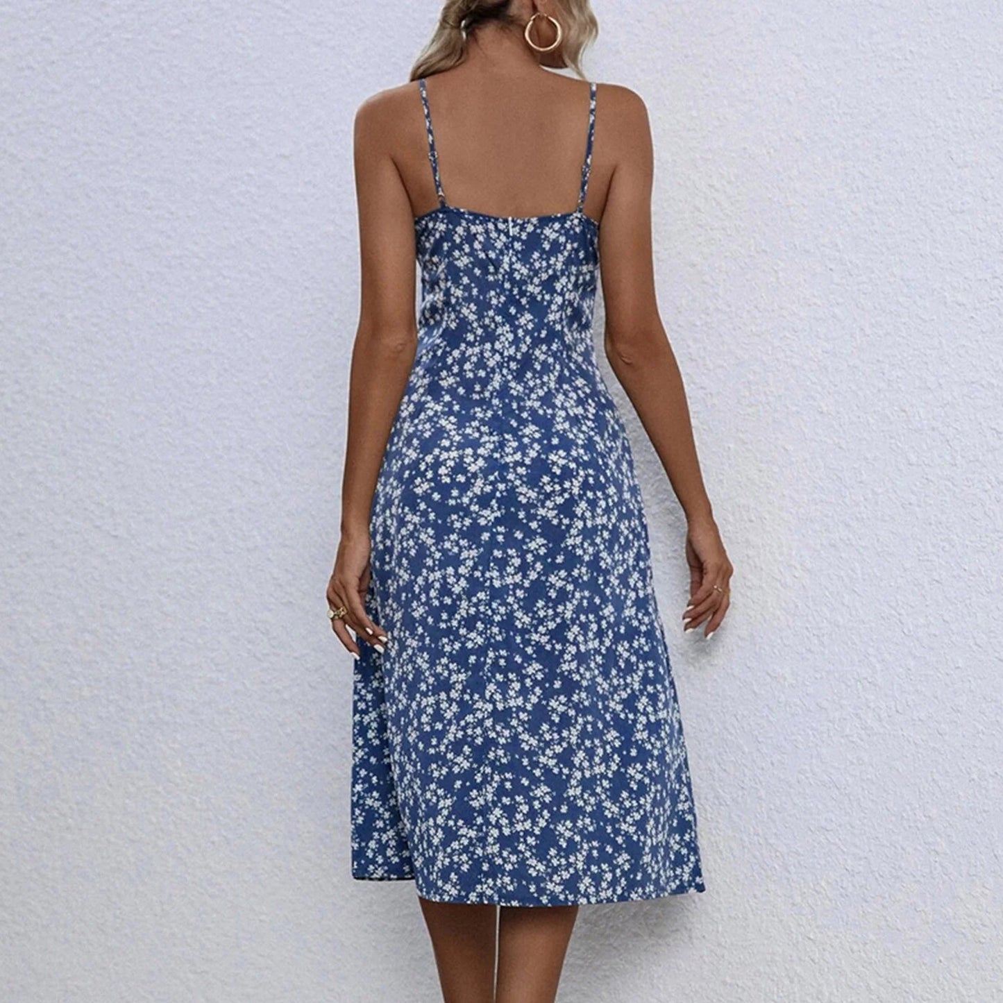 My Orders Placed Women Dresses Clearance under 10 Womens Summer Dresses 2024 Sleeveless Milkmaid Dress Cami Floral Dress with Slit Cute Vacation Dresses Summer Outfits for Women 2024